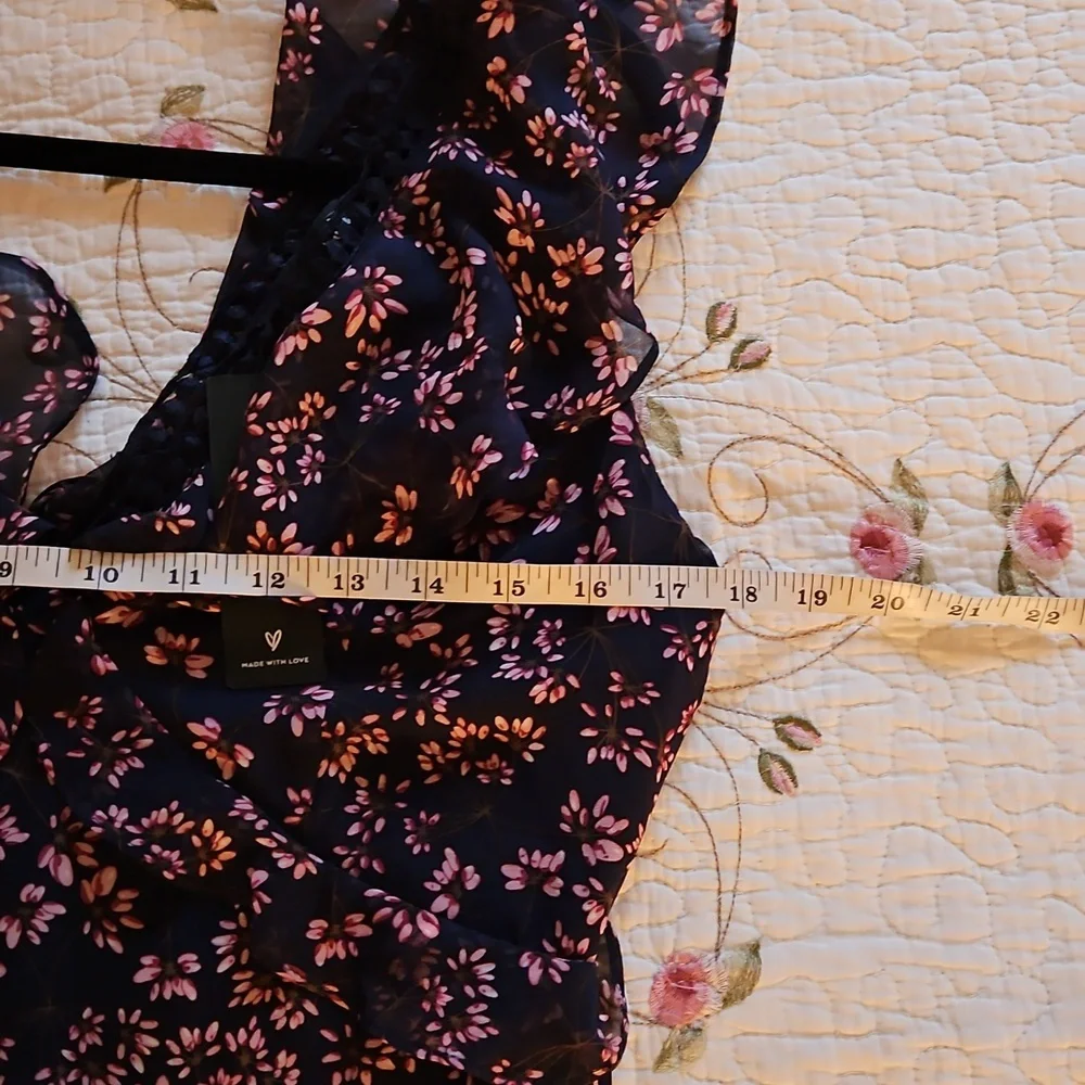 Lulu's Navy Blue and Pink Floral Maxi Dress - Picture 8 of 10